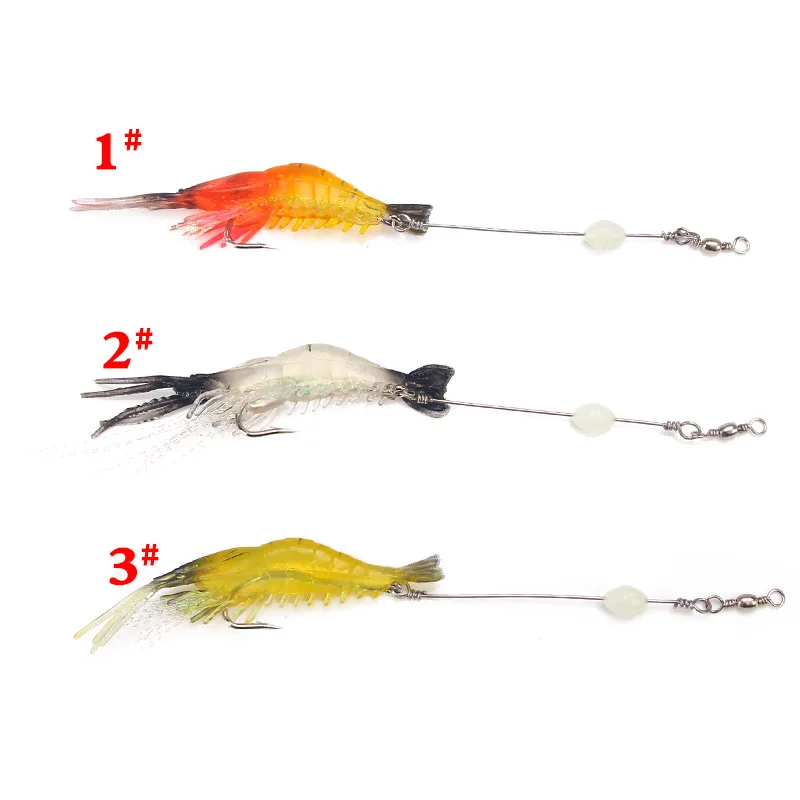 

Simulated soft shrimp luminous crawfish prawn soft baits fishing lure with hook