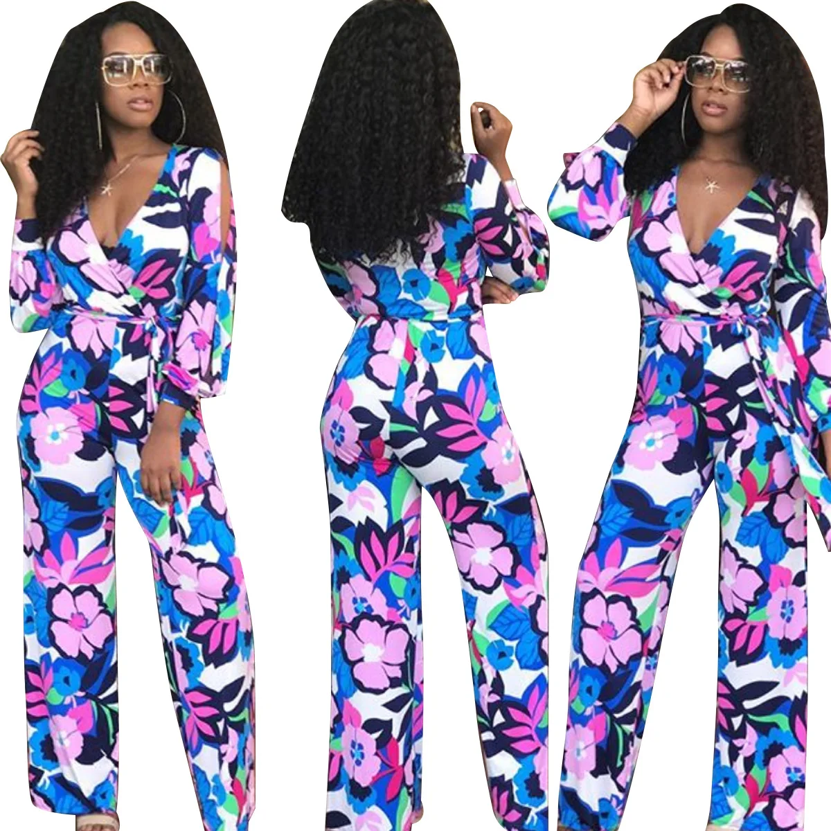 

Urban fashion casual print color jumpsuit recommended by hot style