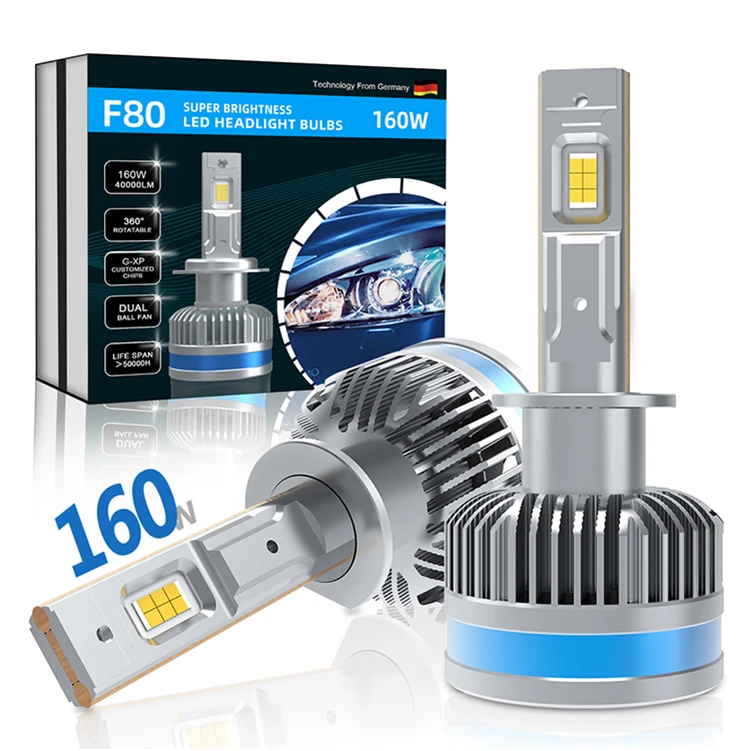 

F80 360 degree led H1 160w 40000lm 6500k h3 h4 h7 h11 h13 9004 9005 9006 9007 9012 Motorcycle light auto car led headlight bulbs