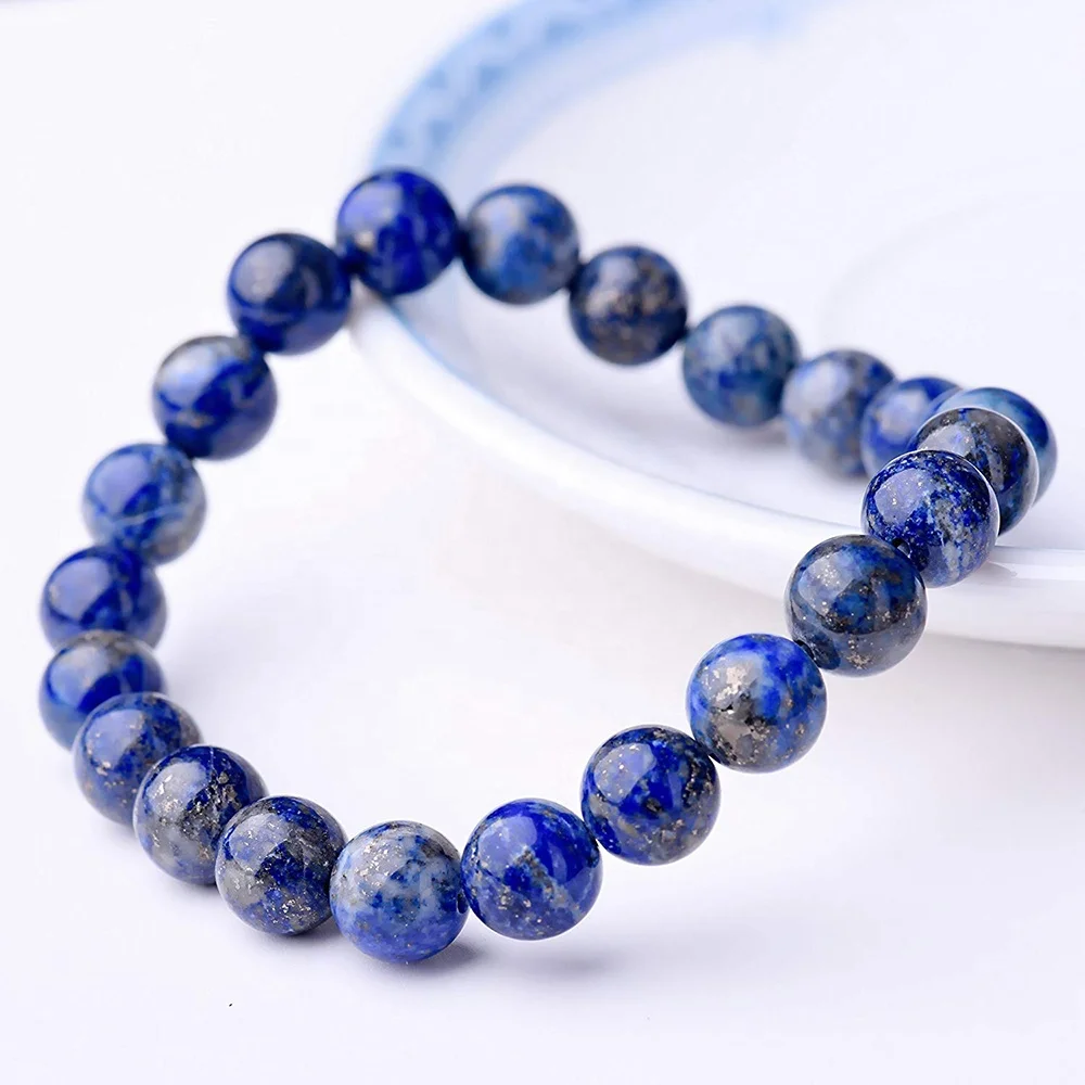 

Natural High Quality 8mm Lapis Lazuli Healing Energy Gemstone Beads Elastic Bead Stone Bracelet Men Women