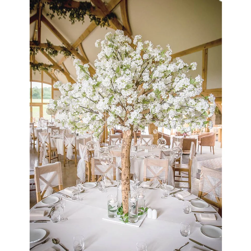 

wedding table centerpieces pink artificial cherry blossom tree/artificial wedding tree, White(can be customization)