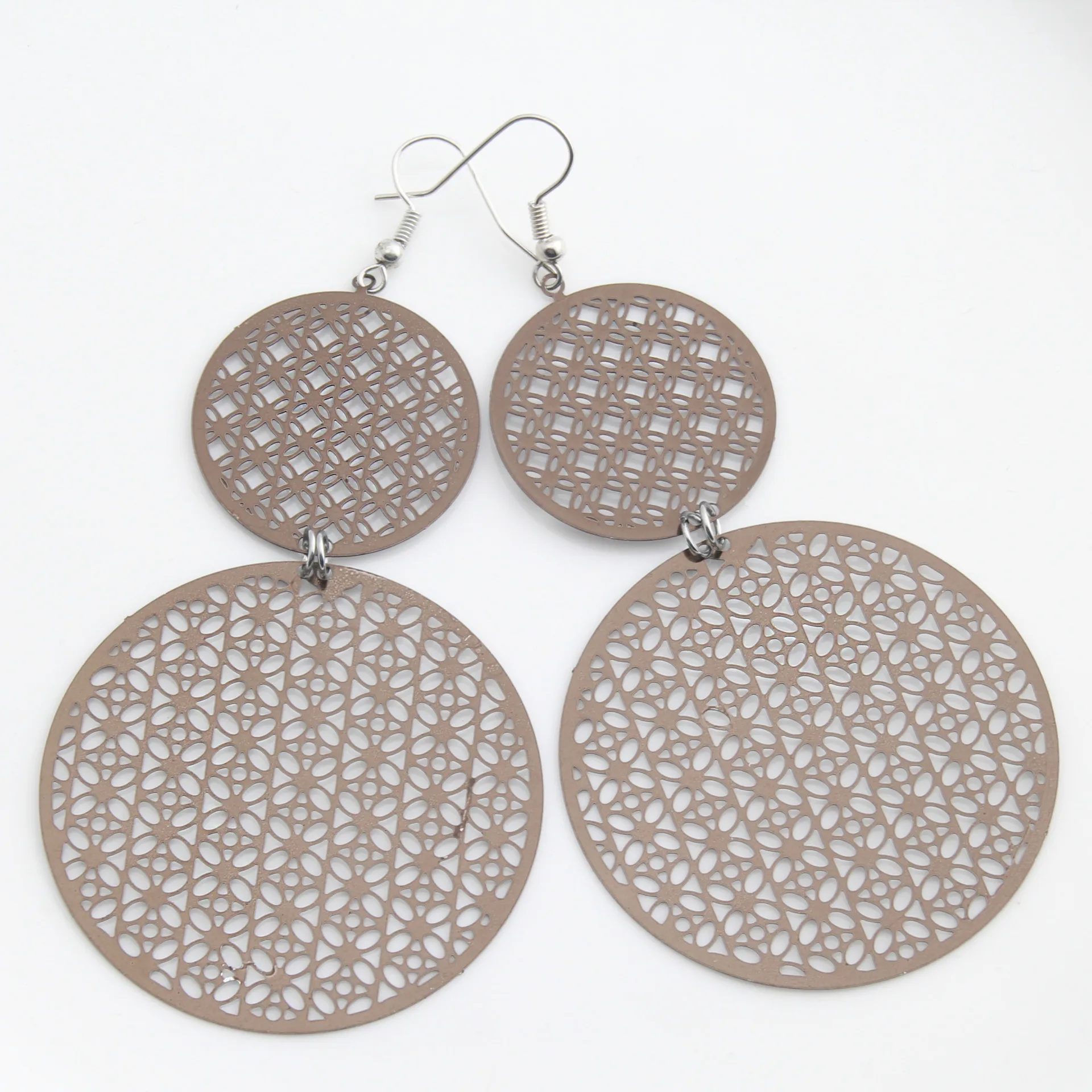

New size vortex earrings European and American exaggerated hollow copper earrings
