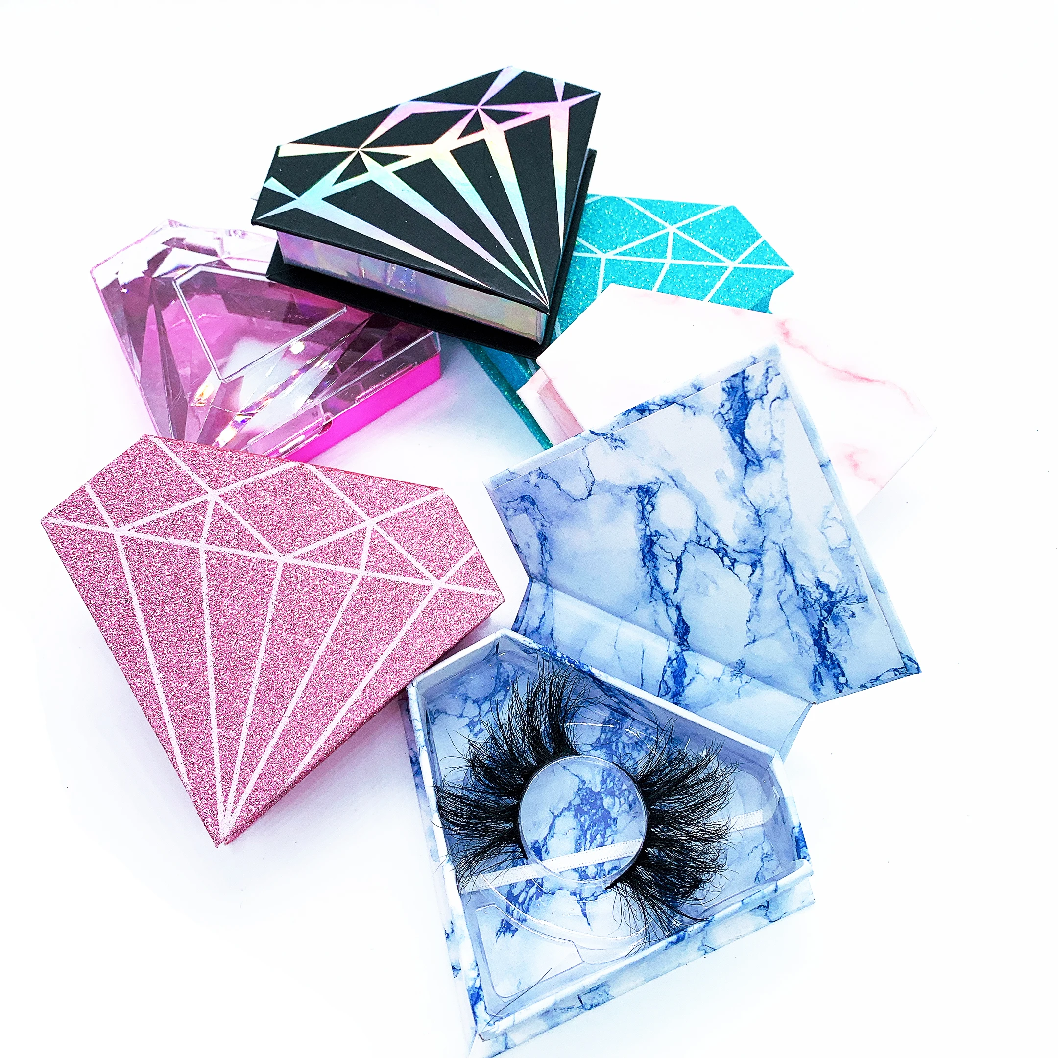 

wholesale mink eyelash 2021 new arrivals custom lash box full strip lashes, Black color