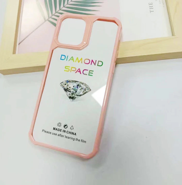 

Factory Price Candy Bumper Hard Transparent Diamond Space 2in1 TPU PC Clear Mobile Phone Back Cover Case For Oppo Reno 5F 5 Lite