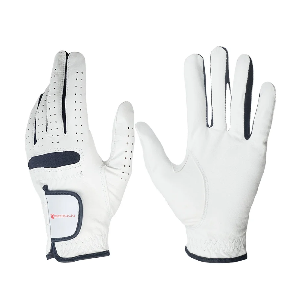 

Custom High-quality Lycra Sheep Skin Non-slip Sunscreen Breathable Leisure Golf Gloves, White