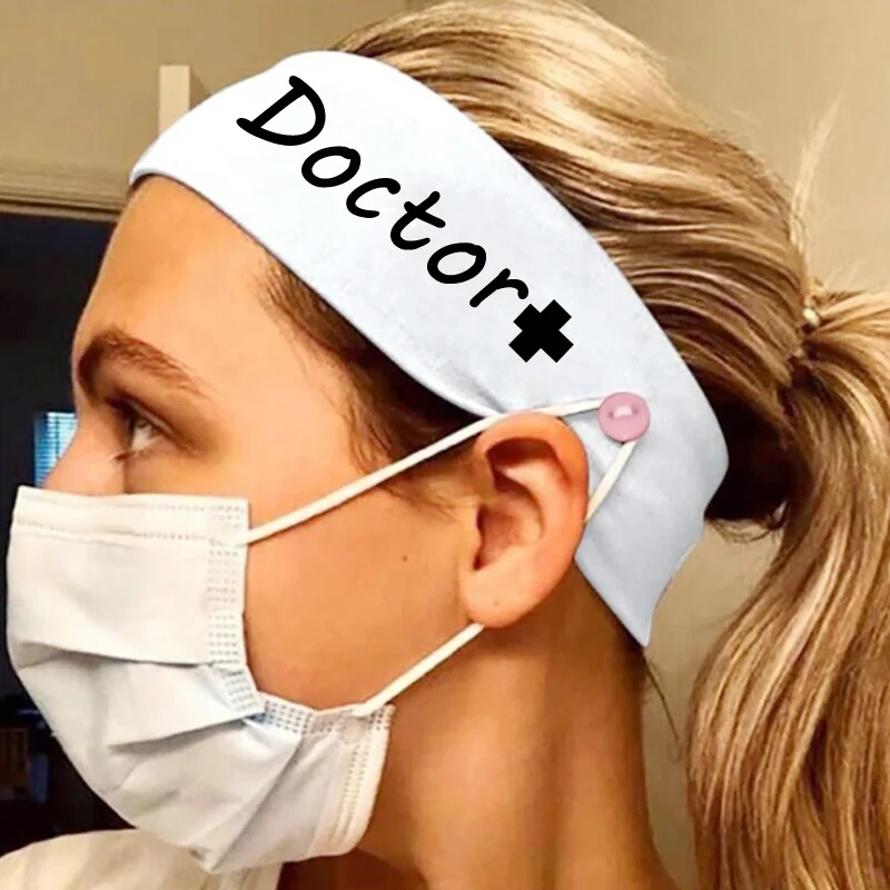 

Free Shipping Custom Logo Stock Newest Stretch Medical Doctor Headband For Nurse protective Ear Hair Band, As picture