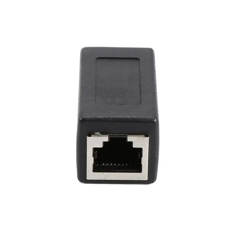 

New RJ45 Network Dual-Pass Mini Black Network Connector Portable Female To Female Ethernet LAN Connection Adapter Extender, Black,white,red,blue and yellow
