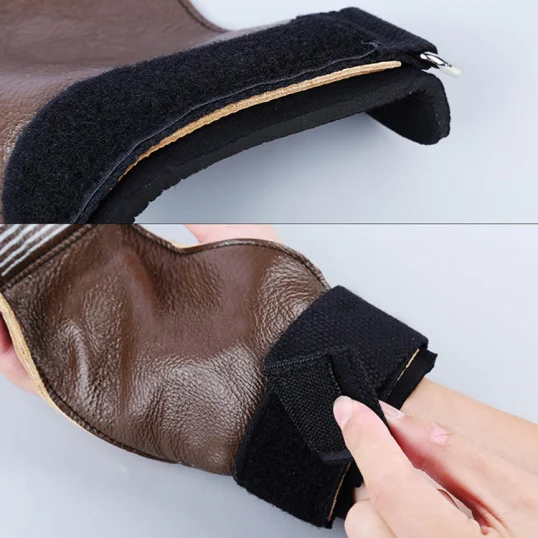 

Cowhide Gym fitness Weightlifting Lose weight Wrist Palm Protector Brace Guards Support Wrist Wraps, Black brown