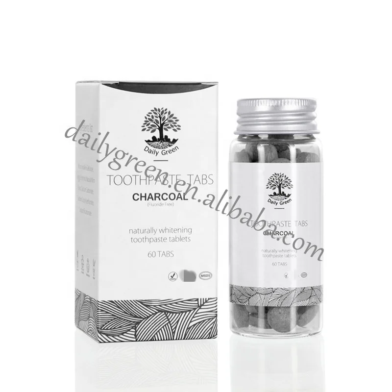

Toothpaste Tablets Manufacturer White Natural Mint 60 Pills Glass Jar Packaging