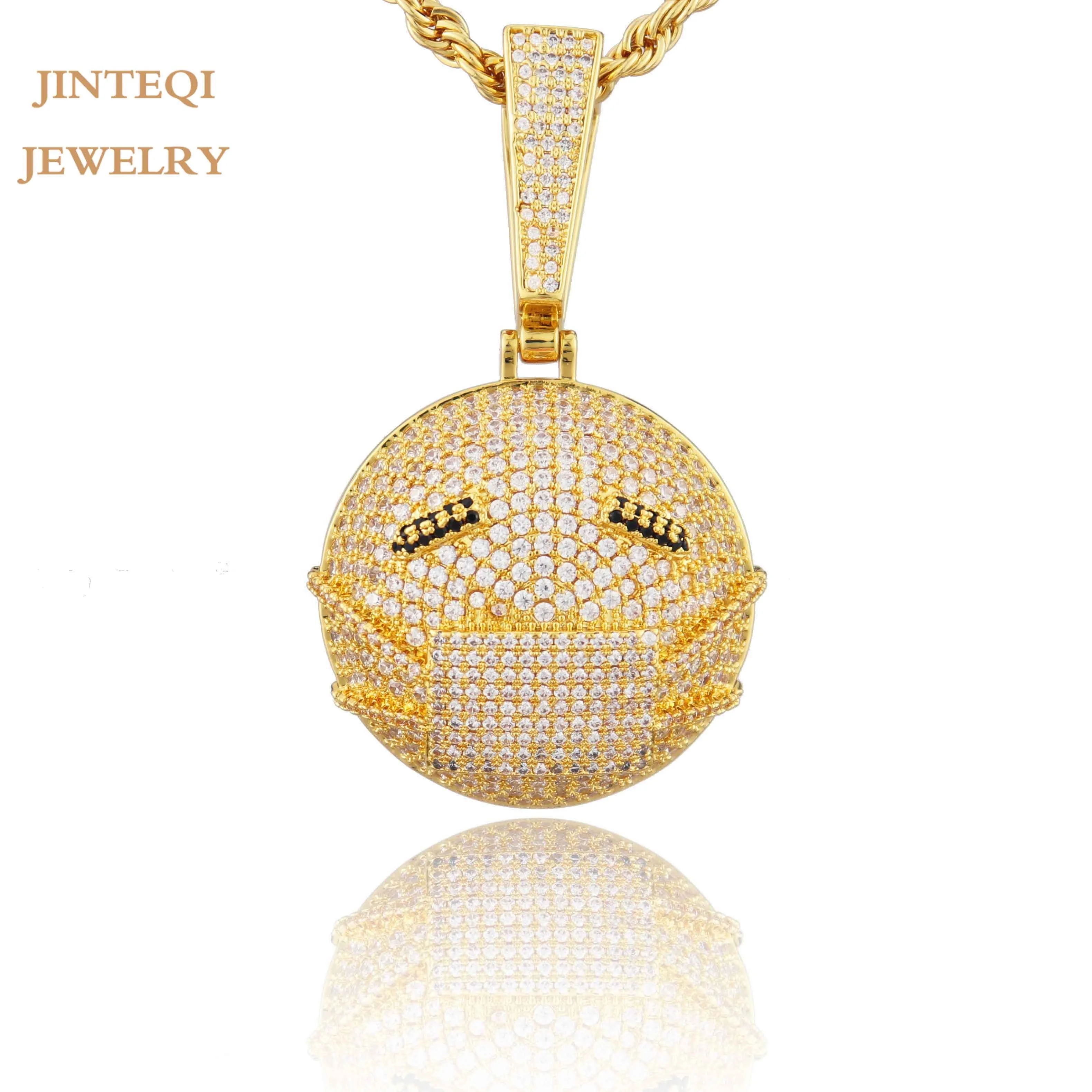 

Fashion jewellery full stone Round face Pendant Necklace jewelry sets gift Cubic Zirconia 18k gold plated fine jewelry set