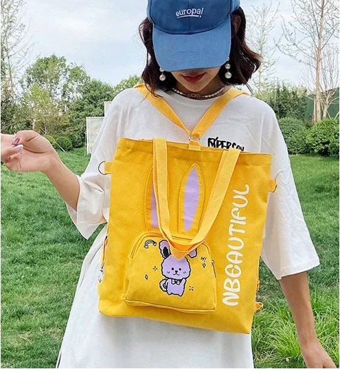 

2021 beautiful canvas bag Young lady cross-body shoulder canvas bag for women with shopping and working bag, Black,white,pink,yellow