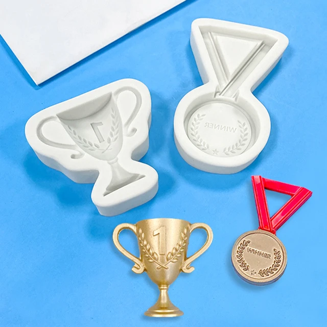 

The sport Style Trophies Medals Baking Mold Silicone Cake Mold Ice Cube Chocolate Molds Cake Decorating Tools Epoxy Resin Moulds