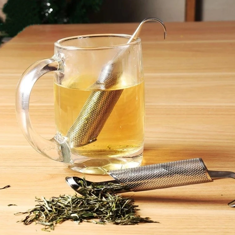 

High Quality China Supplier Food Grade Filter Stainless Steel Silver Tea Infuser Strainer Tea Stick Strainer
