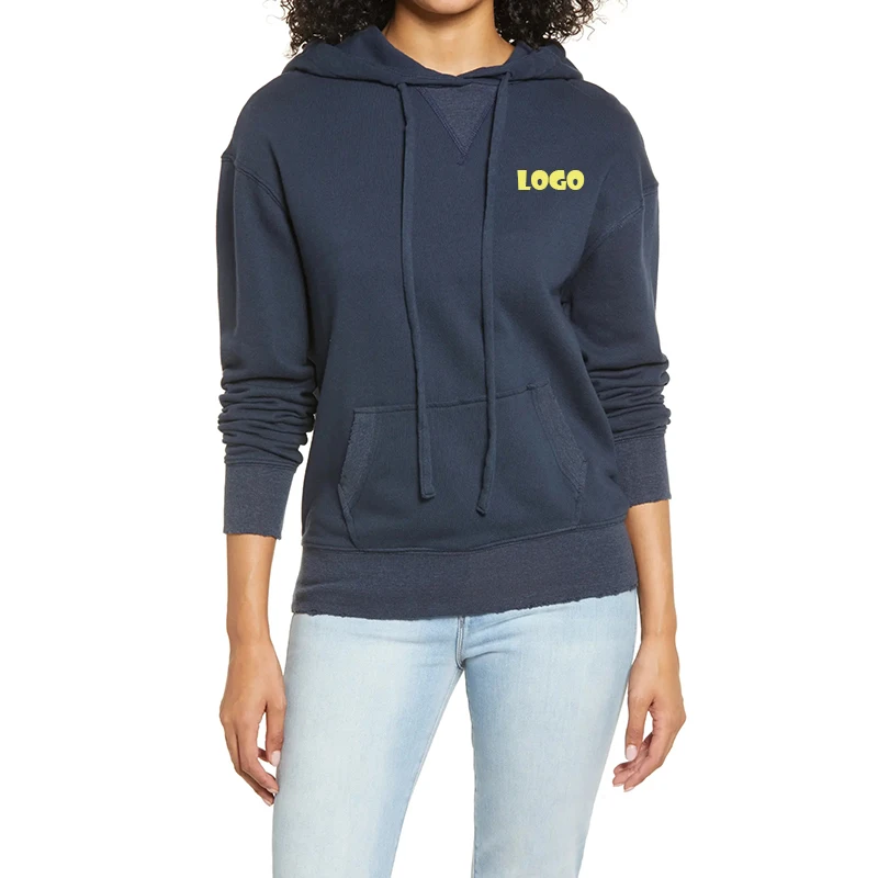 

OEM Logo Wholesale Women's Blank Pullover Fashion Custom Printing Long Sleeve Slim Fitted Ladies Hoodies, Customized colors