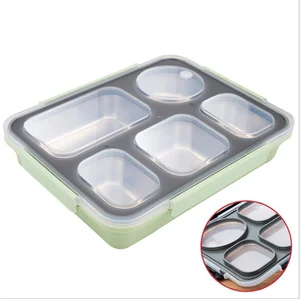 Image of Amazon Stainless steel Food Containers microwave safe for Kids Adults Leakproof 4 5 Compartment Lunch Box