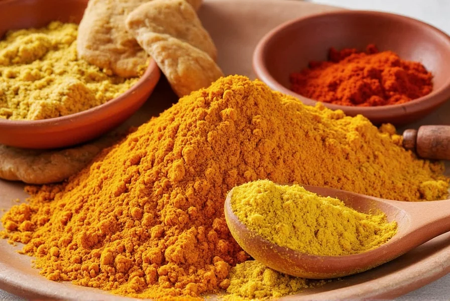 Spice jars with different curry powders