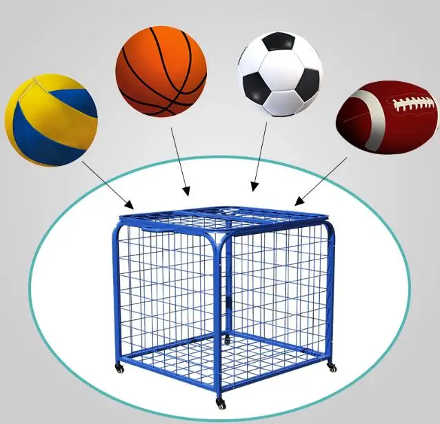 Small size Foldable Movable basketball and soccer ball cart with a wheel