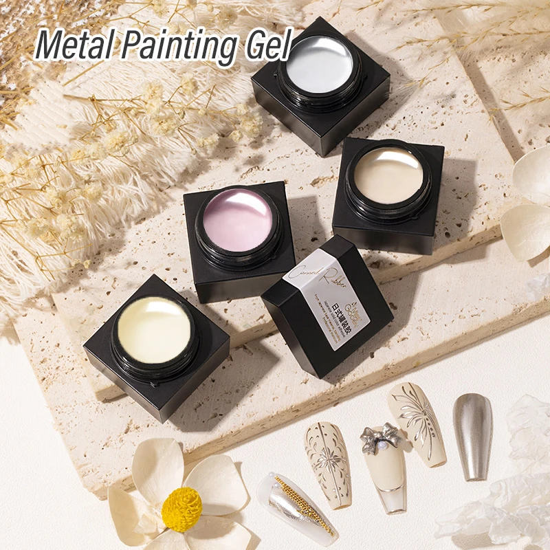 

Metallic Painted Nail Gel Polish Drawing UV Soak Off DIY Design Nail Salon Creative Gel Liner Nail Painting Art, 4 colors