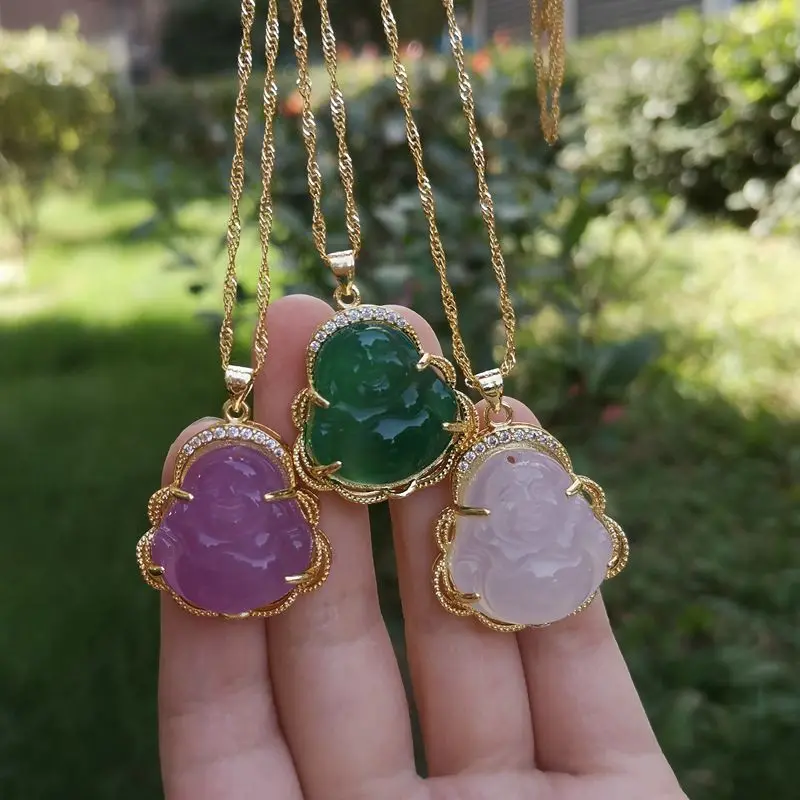 Beautiful Malay Copper Green Color Buddha Charm Jade Pendant Buy Name Necklace Product On Alibaba Com