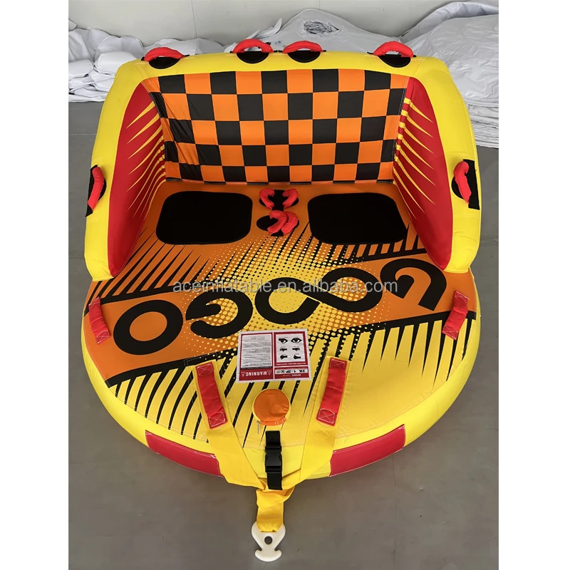 2 Persons Inflatable Aqua Speed Flying Boat Ski Tube Water Sport Toy Crazy UFO Sofa Inflatable Towable Boat