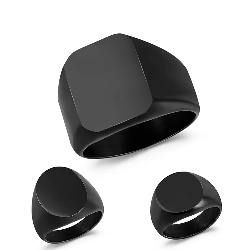 

2021 Hot Sales Fashion Men's Stainless Steel Rings Jewelry Manufacturers Direct Sale Finger Ring, Black
