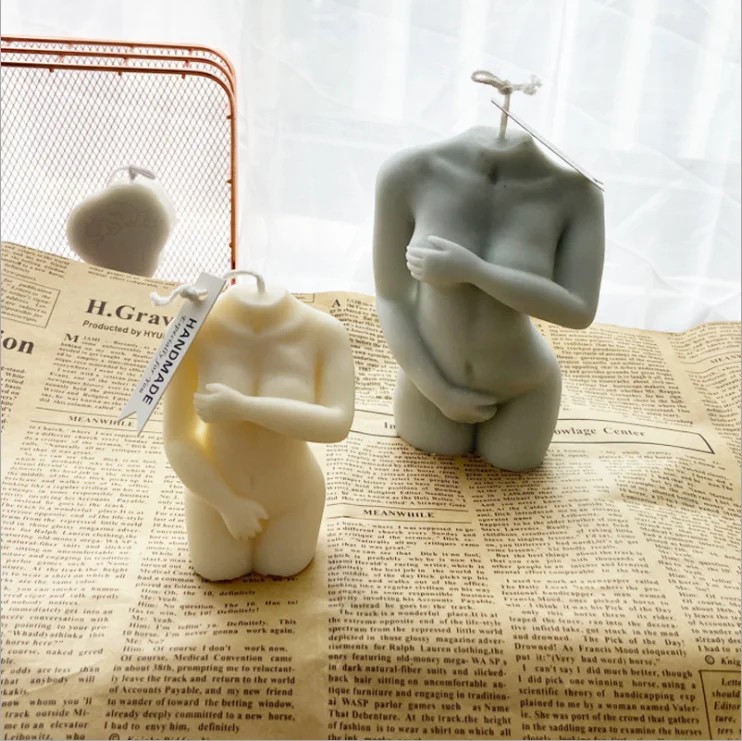 

New Style Plump Woman Candle Silicone Mold 3D Male Body Pregnant Woman Shy Woman Adult Candle Mold