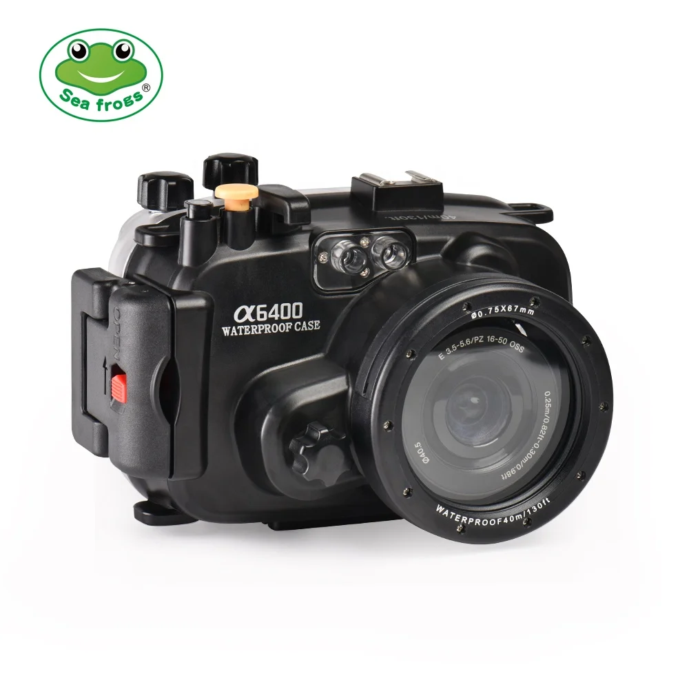 

Seafrogs Newest 40M underwater diving case waterproof camera housing for Sony A6400 camera, Black