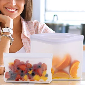 Image of Reusable Lunch Bags PEVA Zip Lock Ziplock Bags Clear Food Storage Package Small Jewelry Packing Bag