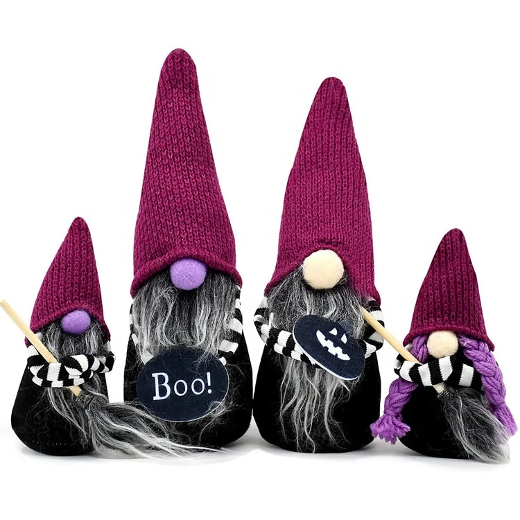 

4PCS Plush Faceless Swedish Tomte Halloween Witch Gnomes for Halloween Farmhouse Table Ornaments Gifts, Customized color