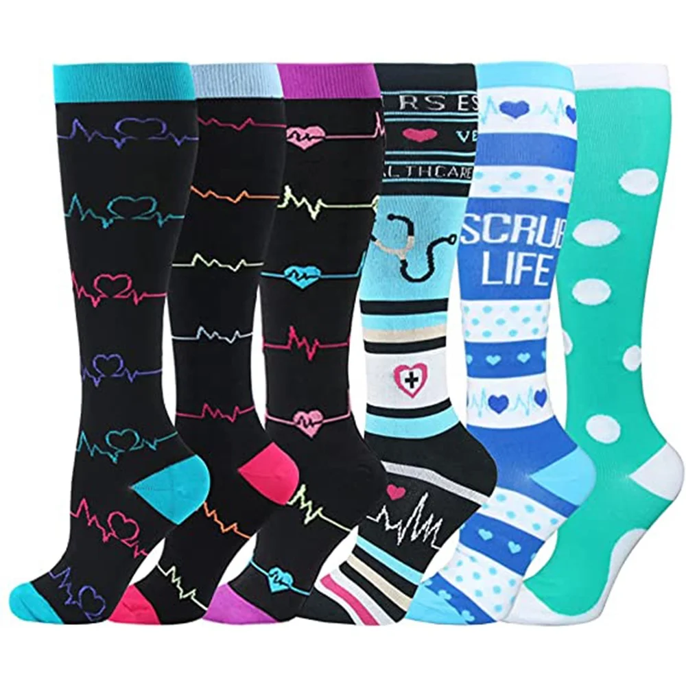 

Fashion Custom Nylon 15-20 mmhg Medical ECG Nursing Nurse Compression Socks