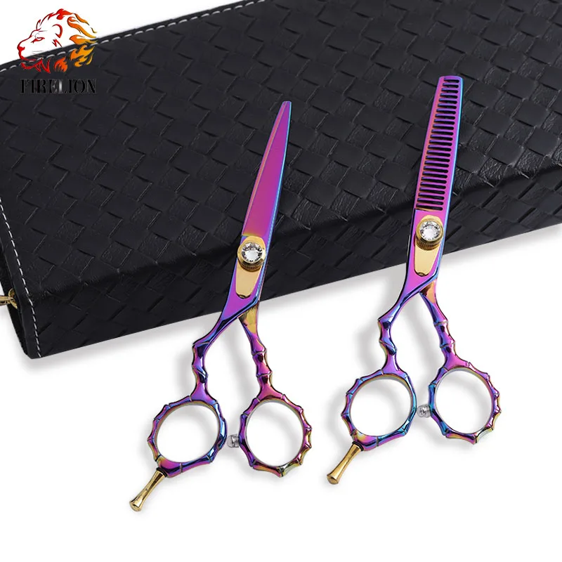 

5.5 inch colour stainless steel hair thinning scissors cutting scissors left hand hair scissors, Colorful