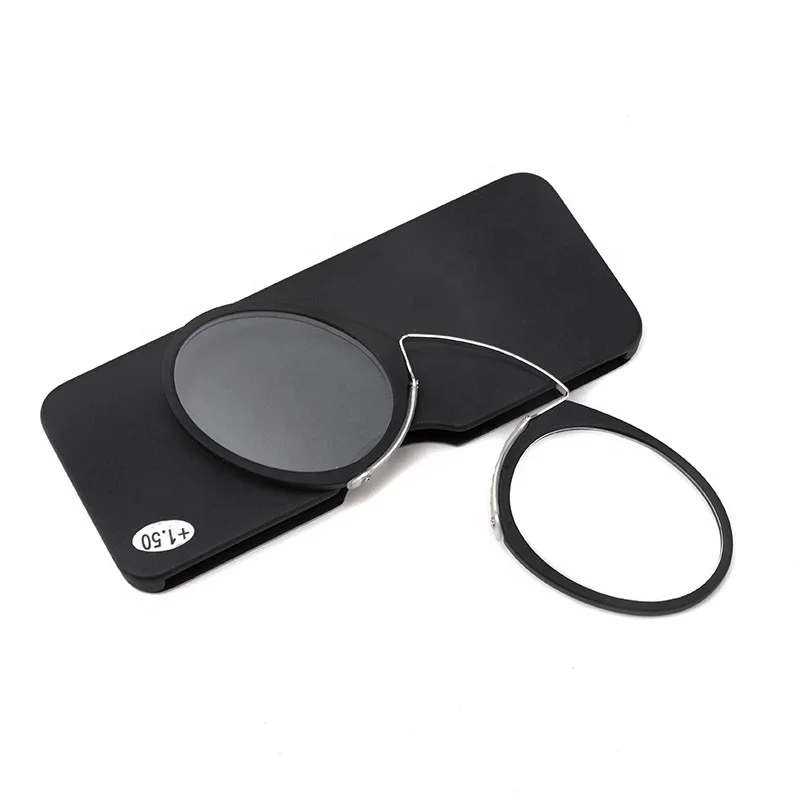 

wholesale fashion portable ce optics custom pocket wallet flexible frame thin mini nose without arms reading glasses eyeglasses, Customize color