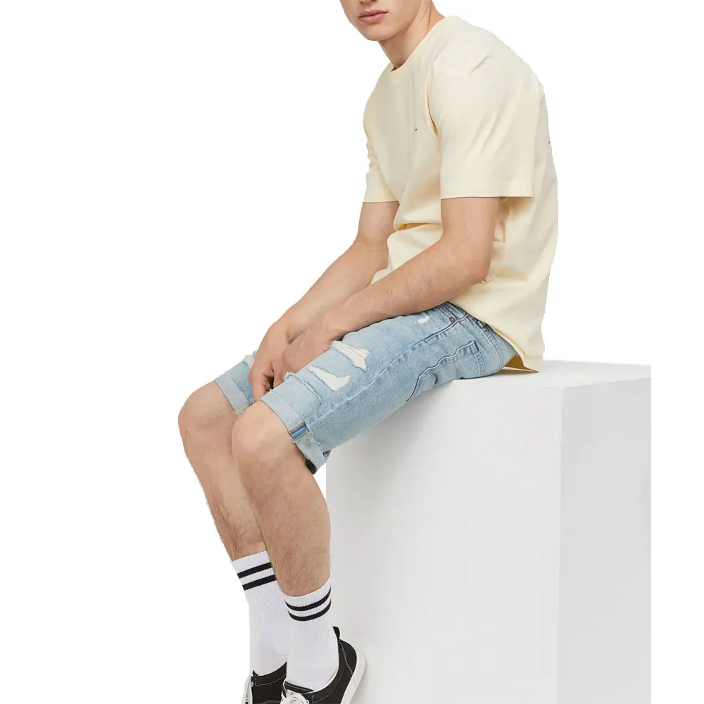 New Fashion Ripped Holes Denim Bermuda Shorts For Men Loose Fit Jean