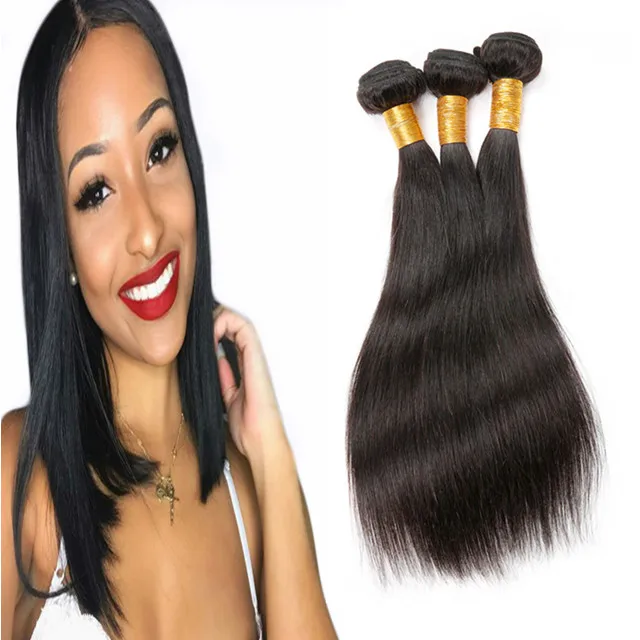 

100% Natural Brazilian Virgin Hair Wholesale Brazilian Human Hair Vendor Virgin Cuticle Aligned Straight 3 Bundles With Closure