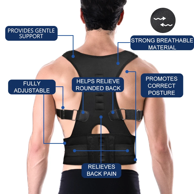 

Adjustable back support brace belt stretcher straightener magnetic body posture corrector shoulder Posture Corrector, Customized color