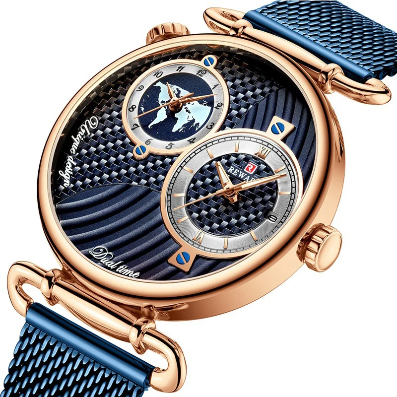 

2020 Wholesale Sport REWARD Men Watches Top Brand Luxury Full Steel Dual Dial Quartz Wristwatch Mens Casual Waterproof Analog