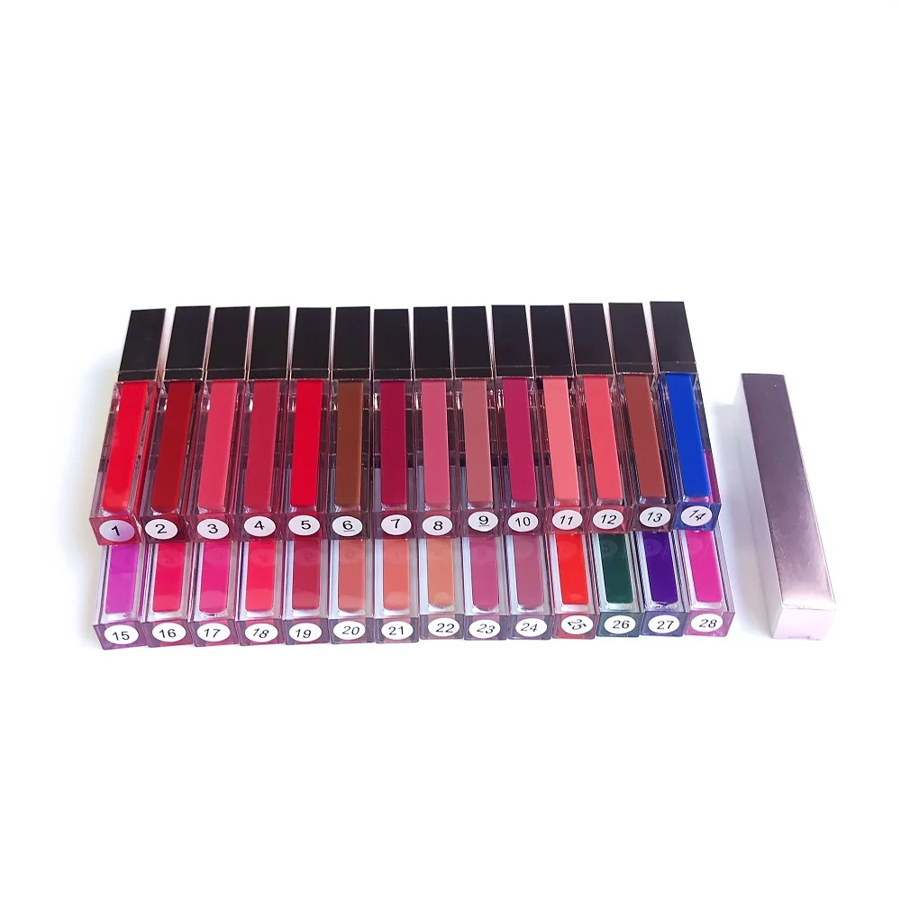 

Lipgloss 28 Colors Wholesale Long Lasting No Brand Waterproof Matte Liquid Private label lipstick