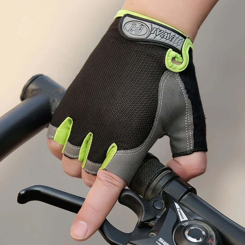 

Half finger gloves outdoor sports cycling gloves, Green,red,blue,grey