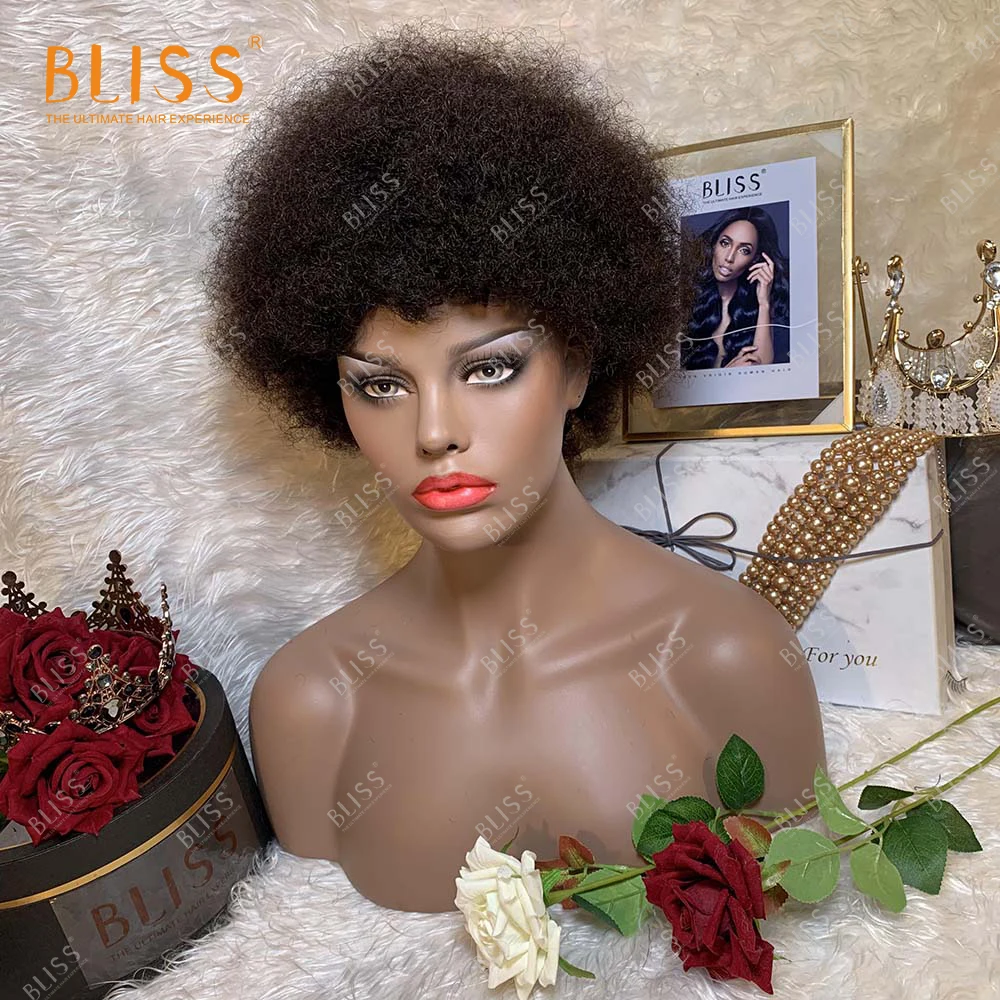 

Bliss Perruque Afro Kinky Wigs 100% Human Hair Short Wigs Cheap Brazilian Human Hair Short Afro Wigs For Black Women