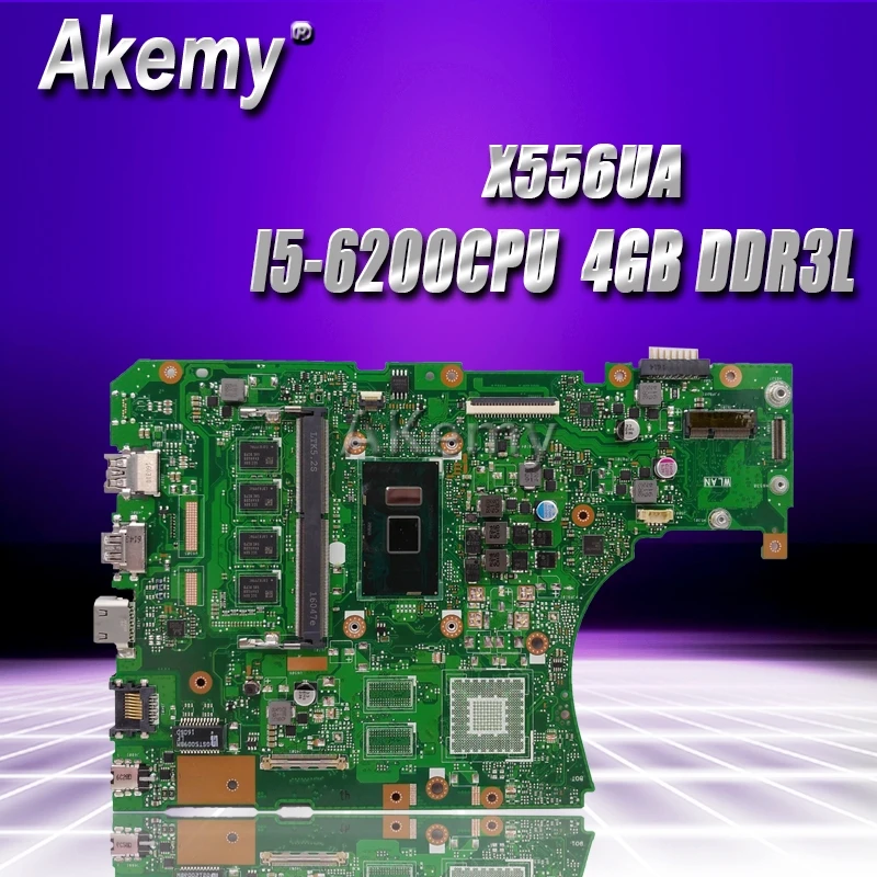 

X556UA/X556UJ I5-6200CPU With 4GB DDR3L memory mainboard REV2.0 For Asus X556UA X556UJ X556UV X556U laptop motherboard Tested