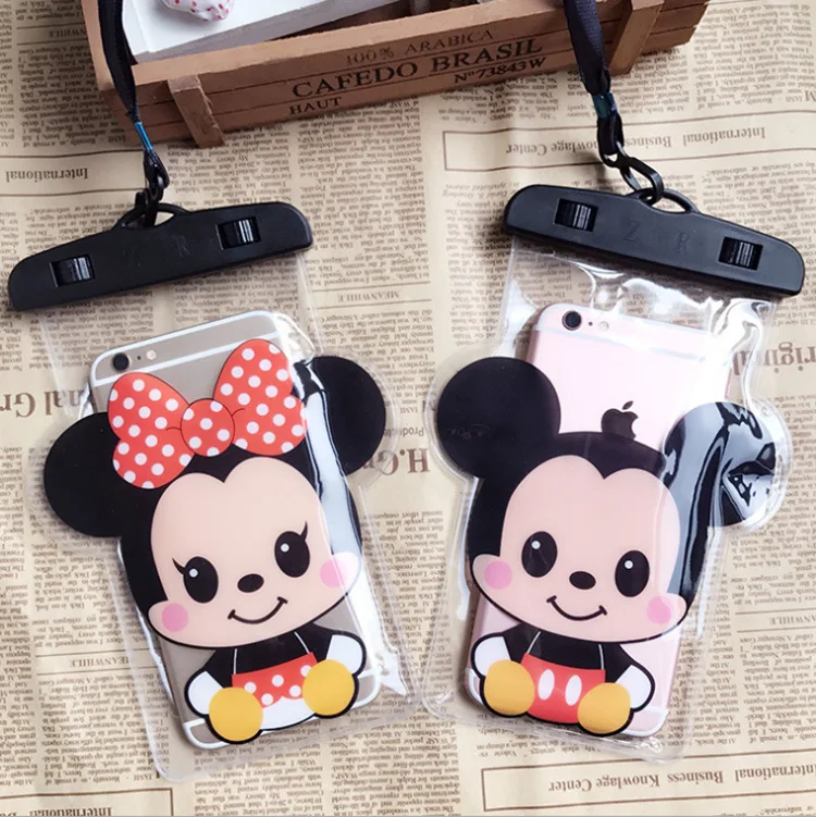 

Animation Universal Mickey Minnie Monster Waterproof For iPhone Mobile Phone Bag For Swimming Diving Transparent Underwater, Colorful