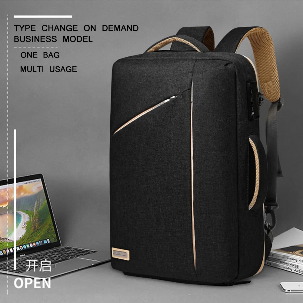 

Best anti theft laptop backpack waterproof business mochilas, Grey/black