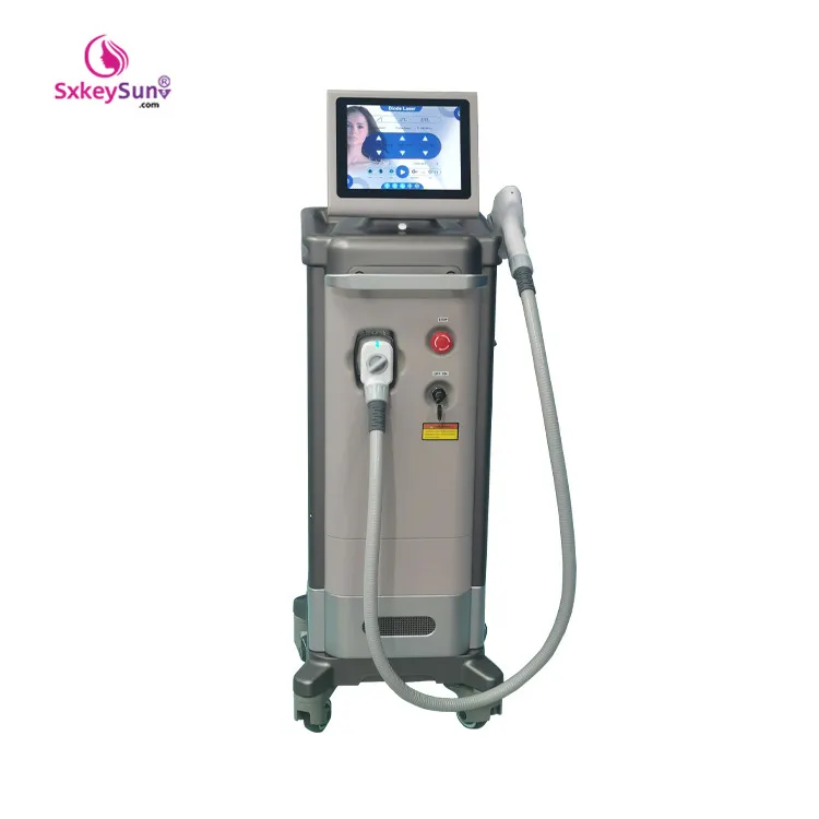 

high power vertical 3 Wavelength 808nm 755nm 1064nm diode laser permanent hair removal machine for beauty salon