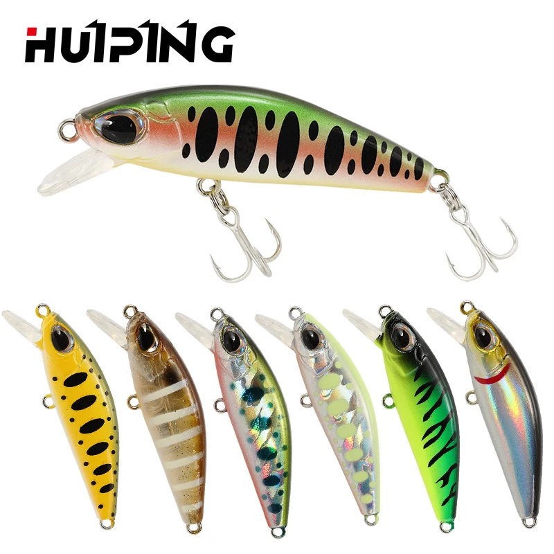 

HUIPING 50mm 6.5g Fishing lures Minnow Pesca artificial bait sea bass lure sinking trout wobbler, 9 colors