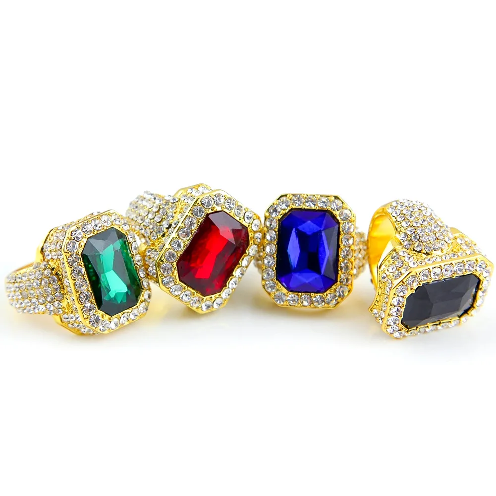 

Luxury Artificial Red Gemstone Diamond Ring Gold Plated Ring Jewelry For Women