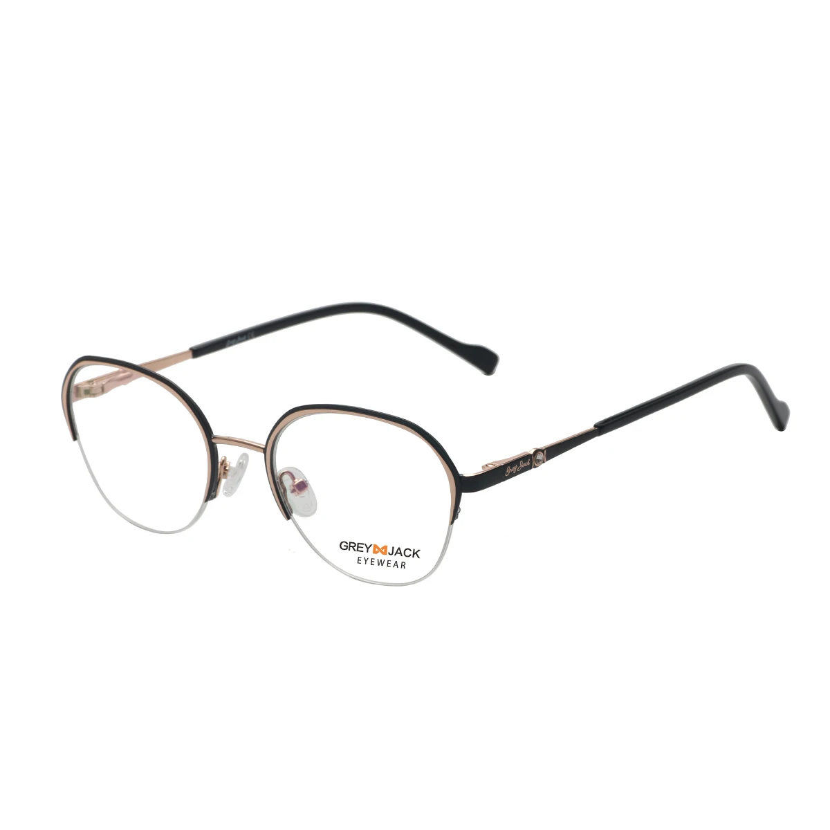 

Hot Sell Fashion High Quality Eyewear half round metal Frame Eyeglasses Business Optical spectacle Frames In Stock