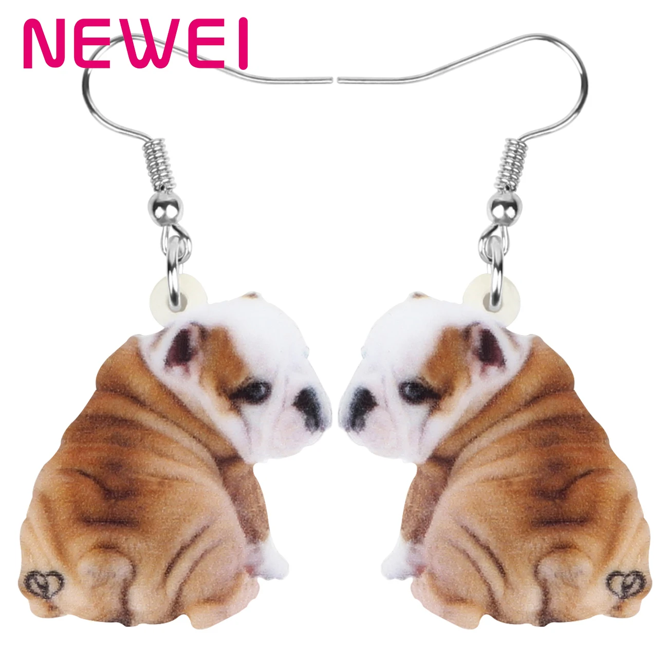 

Acrylic Sweet Sitting Shar Pei Dog Earrings Pets Drop Dangle Fashion Animals Jewelry For Women Girls Kids Teens Charms Gifts, Brown