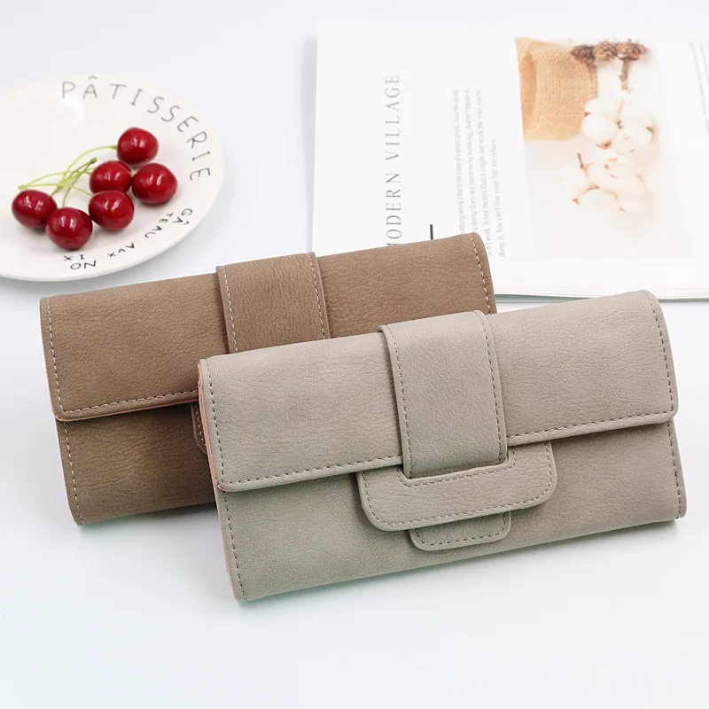 

Hot selling simple ladies long wallet with RFID shielding protection, Can be customized