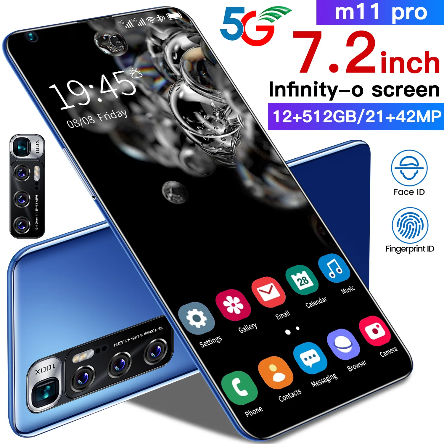 

Wish hot Smartphone Android Telephone m11 pro Smartphone Deca Core 7.2 inch 12+512gb Mobile Phone Android Cell Phone