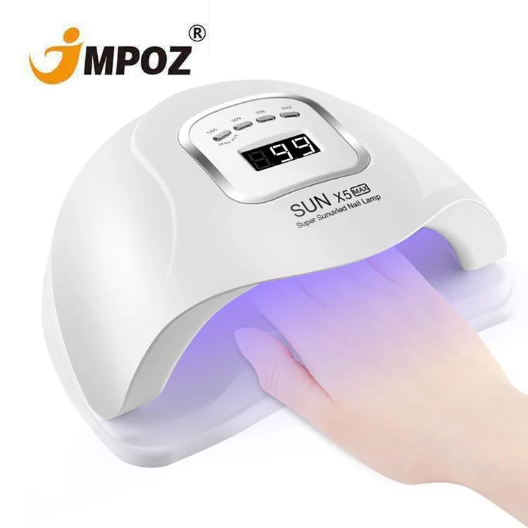 

SUN X5Max 150W UV LED Nail Lamp with Sensor LCD Display Curing Nail Gel Polish Manicure Tool 45 LEDs Smart Nail Dryer, White